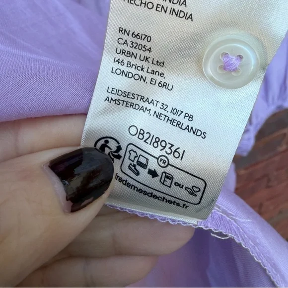 Anthropologie Long-Sleeve Pintuck Blouse Oversized Top Shirt Boho Purple Medium - Picture 6 of 6